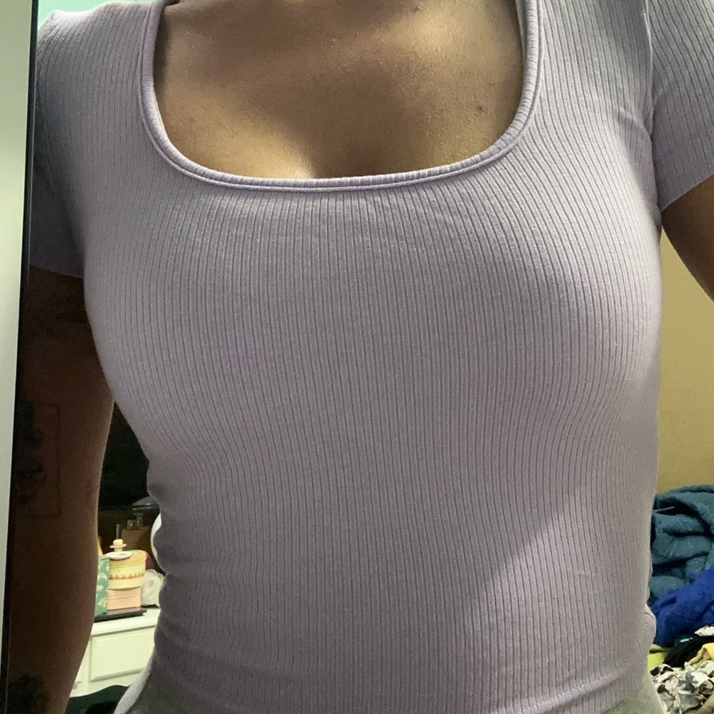 SHEIN Gray Ribbed Fitted Bodysuit